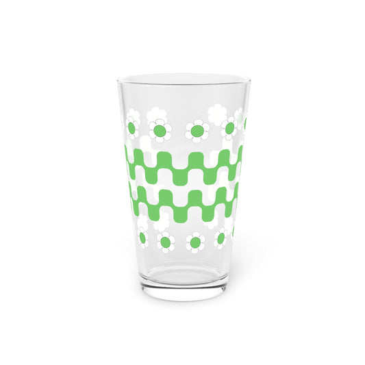 Retro Flower Child Squiggly Glass