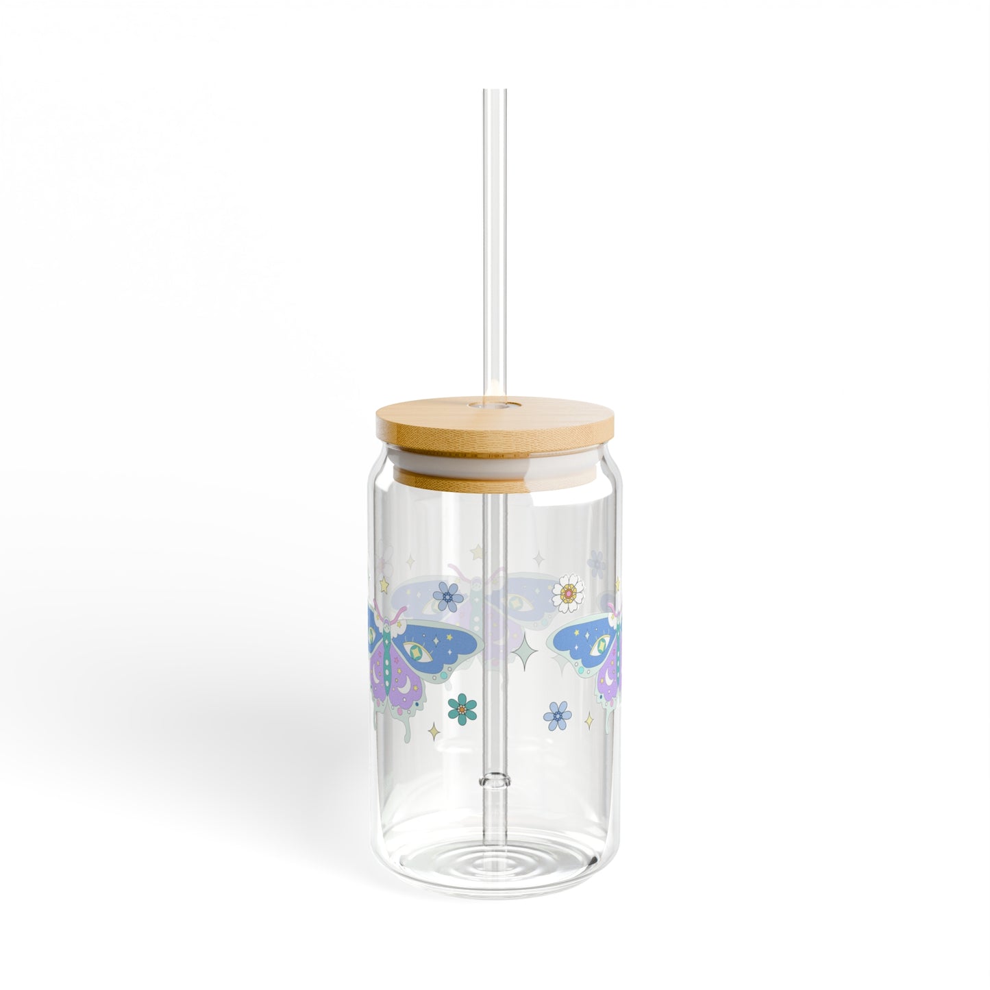 Pastel Grunge Boho Magical Butterfly Sipper Glass