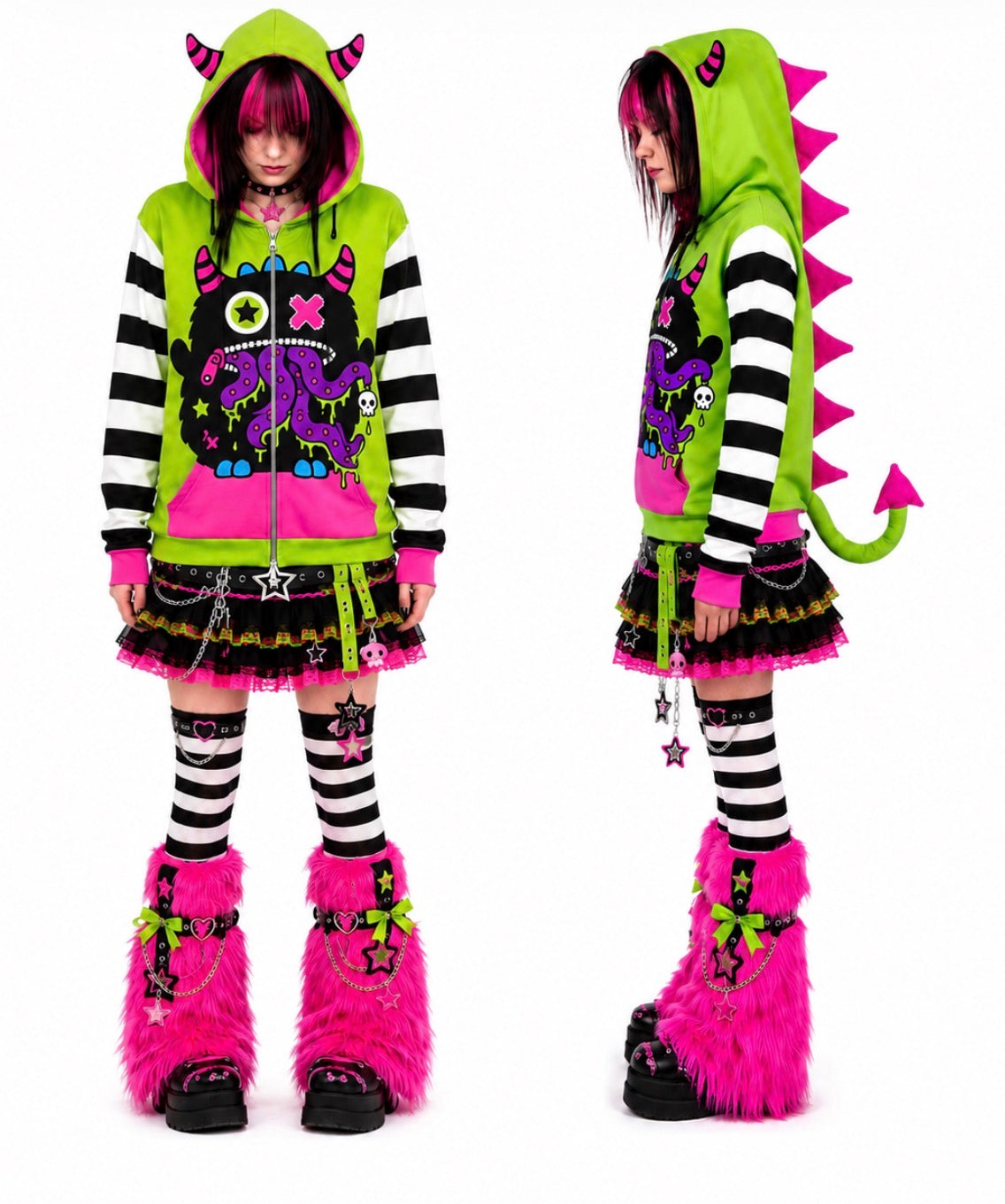 Sheppy Zippy Tako Spiky Unisex Handmade Hoodies