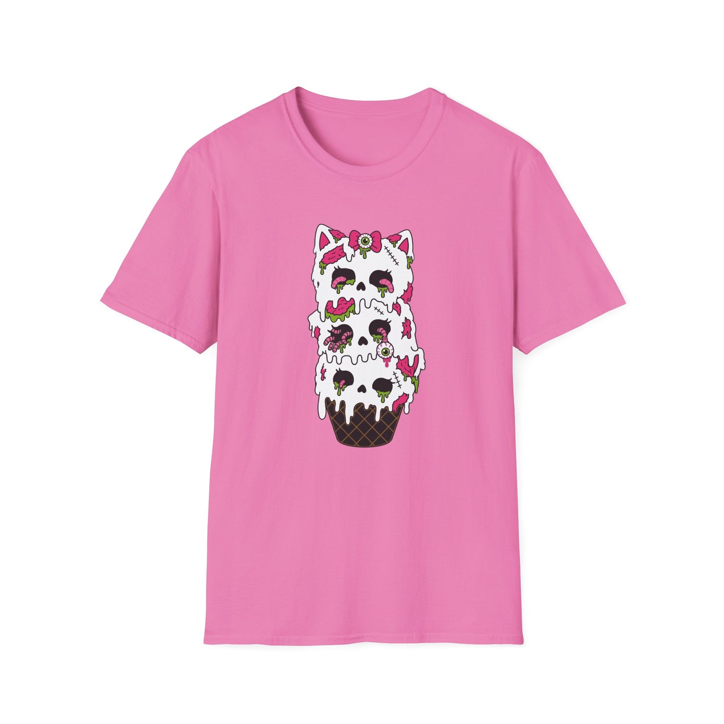 Melting Zombie Cat Ice Cream Unisex Cotton Tee (S–3XL)