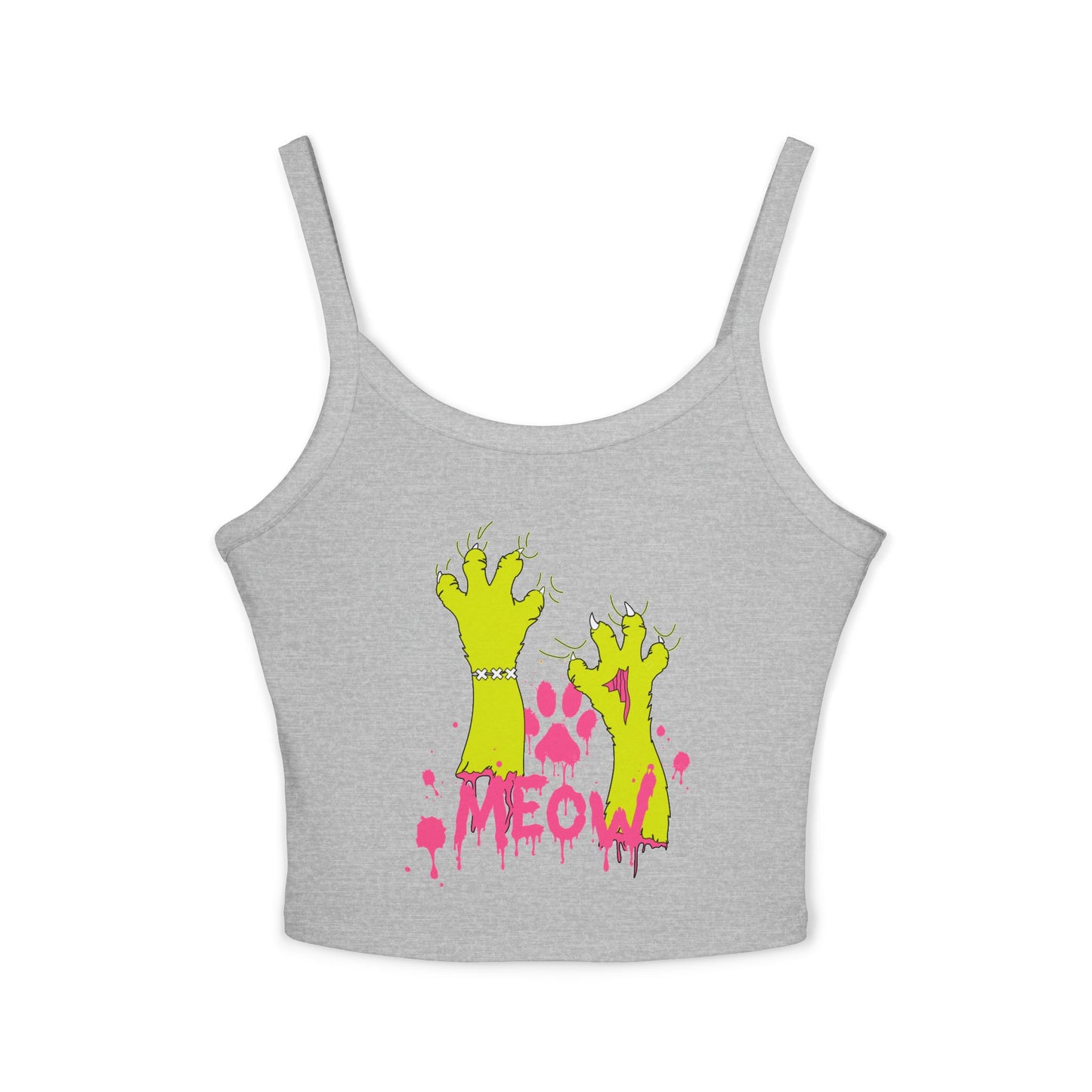 Zombie Cat Claw "MEOW" Women's Crop Tank Top
