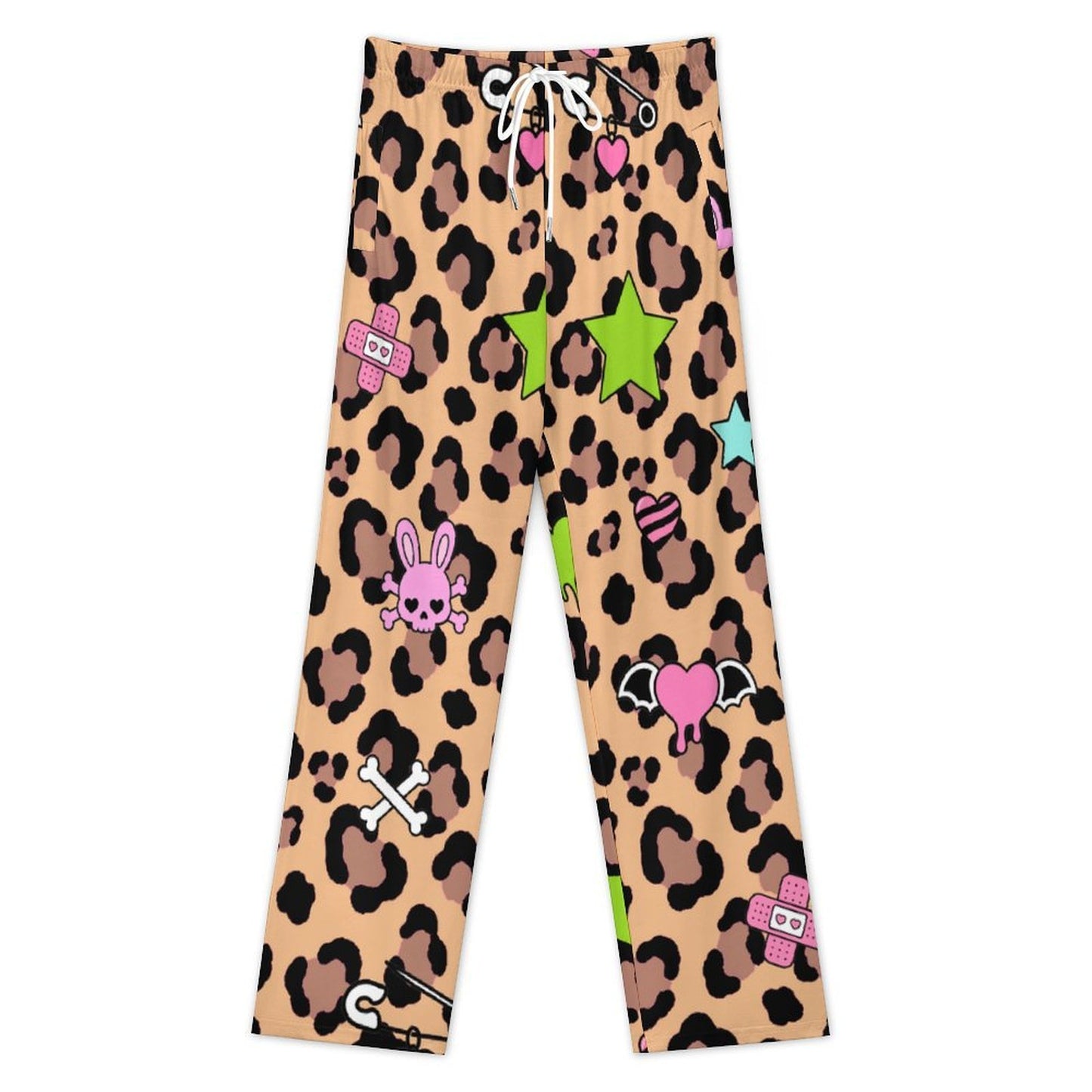 Leopard Goth Emo Women's Cotton Pajama Pants