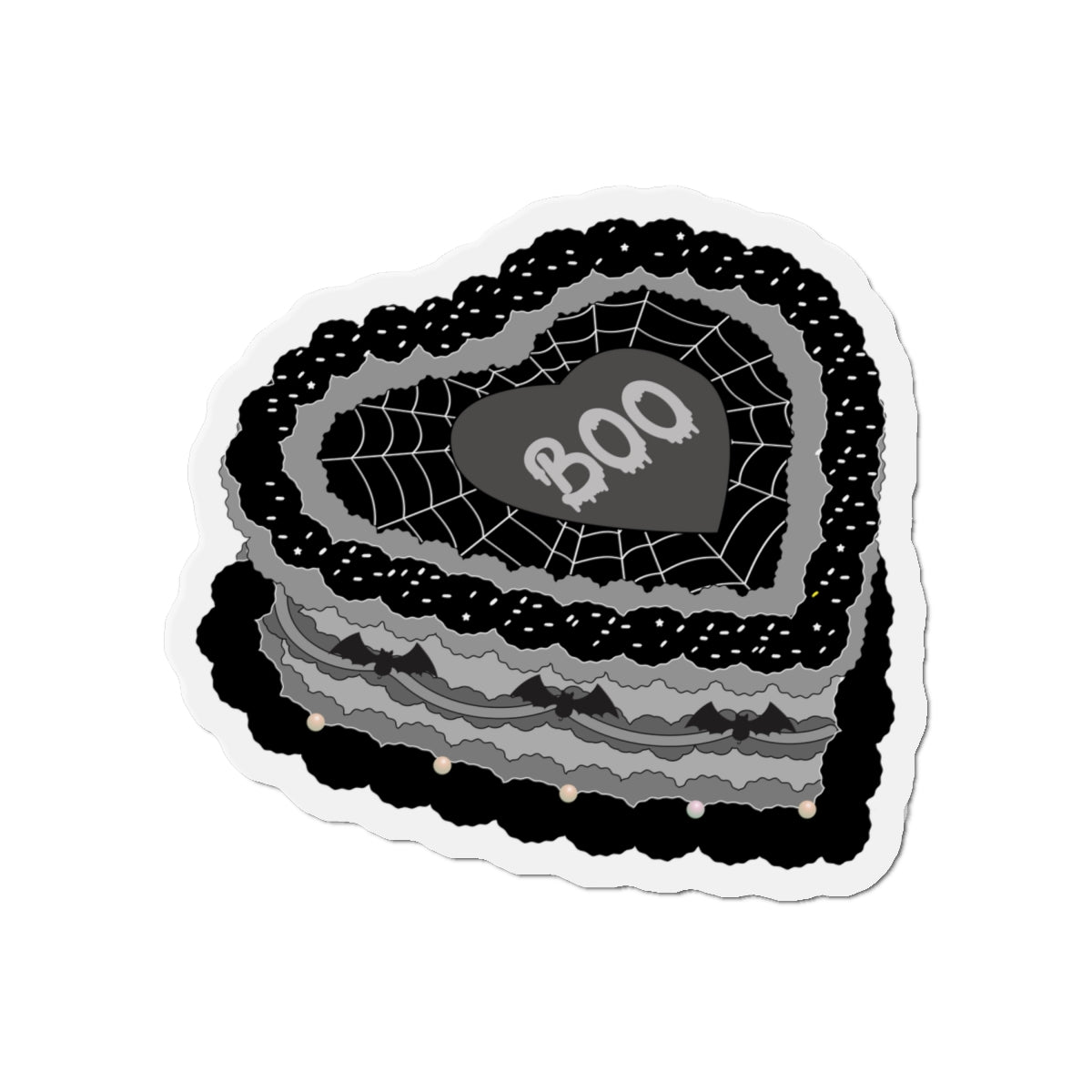 Kawaii Goth BOO Cake Magnets