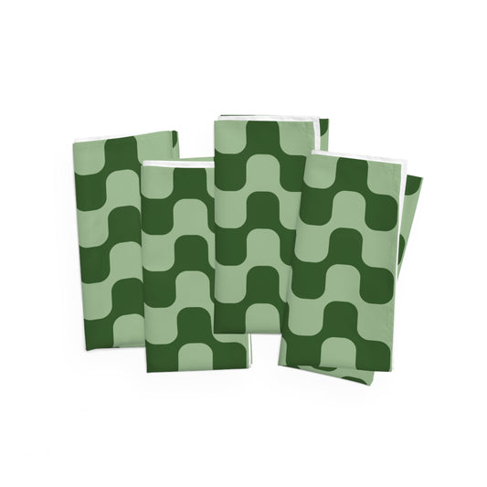 Retro Groovy Aesthetic Napkins GREEN