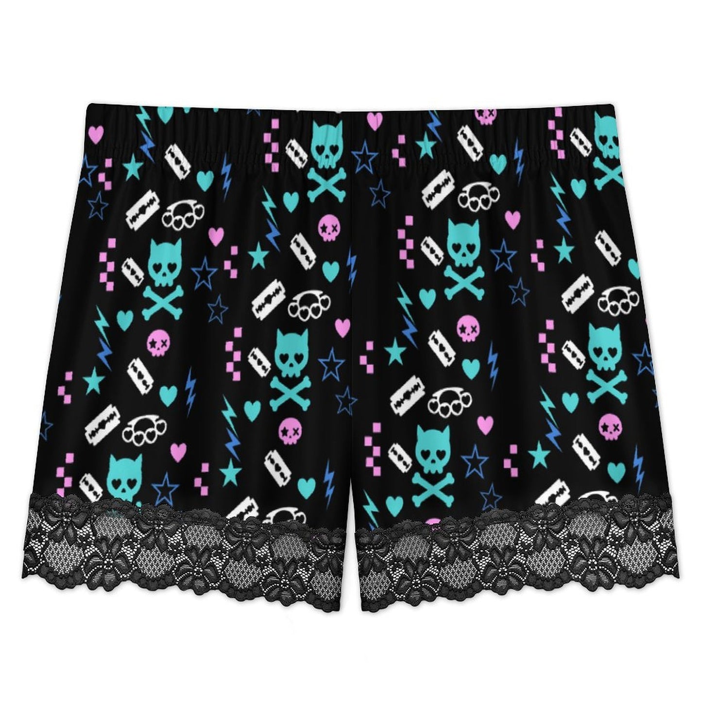 Scene Kitty Skull Women's Lace Pajama Set (XS to 2XL)