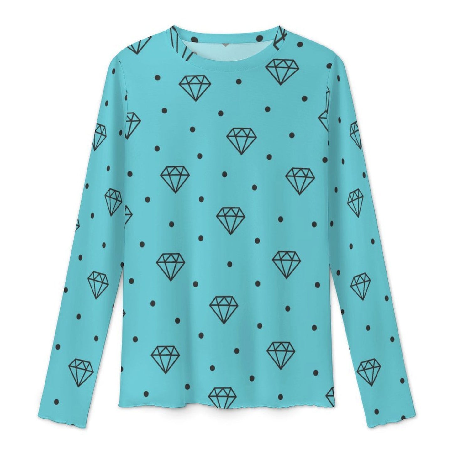 Diamond Dot Scene Queen Mesh Sheer Top