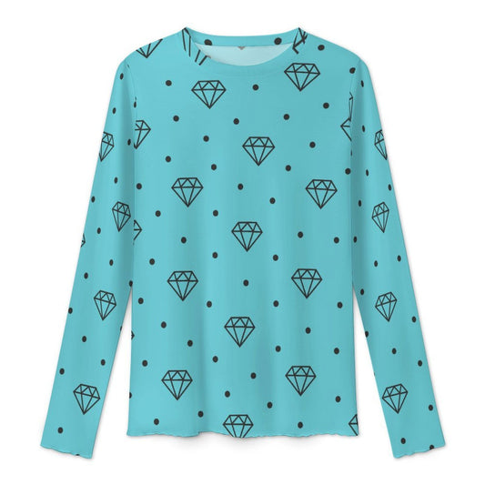 Diamond Dot Scene Queen Mesh Sheer Top