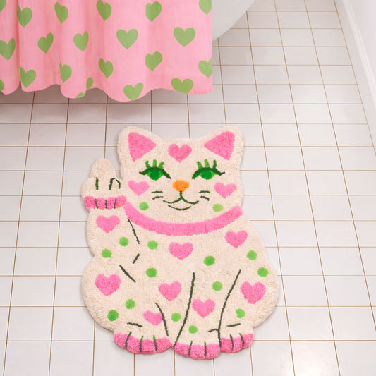 Rude but Cute Lucky Cat Tufted Rug
