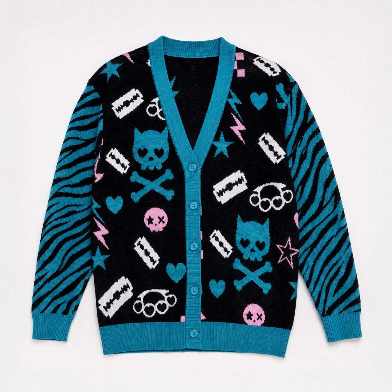 Electric Cat Scene Queen Unisex Cardigan (2XS–3XL)
