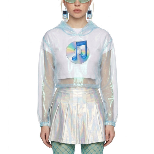 Frutiger Aero CD Music Note Crop Tee