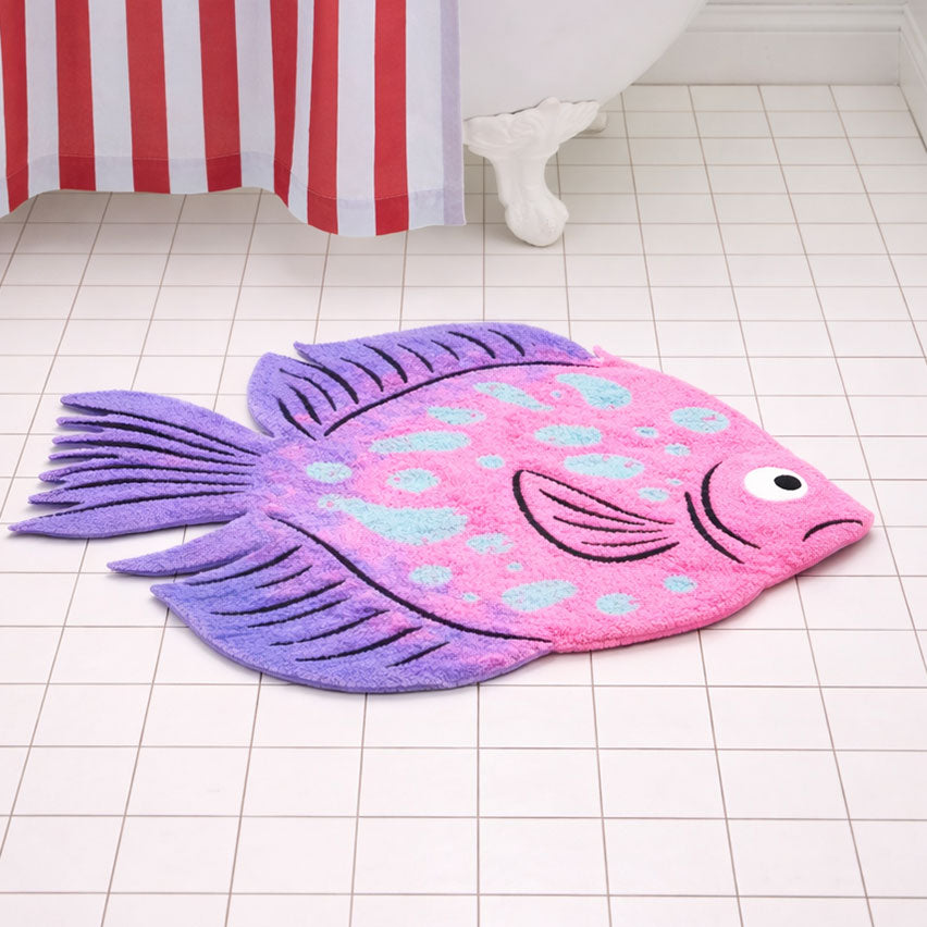 Bubble Reef Fish Shaped Tufted Bath Mat
