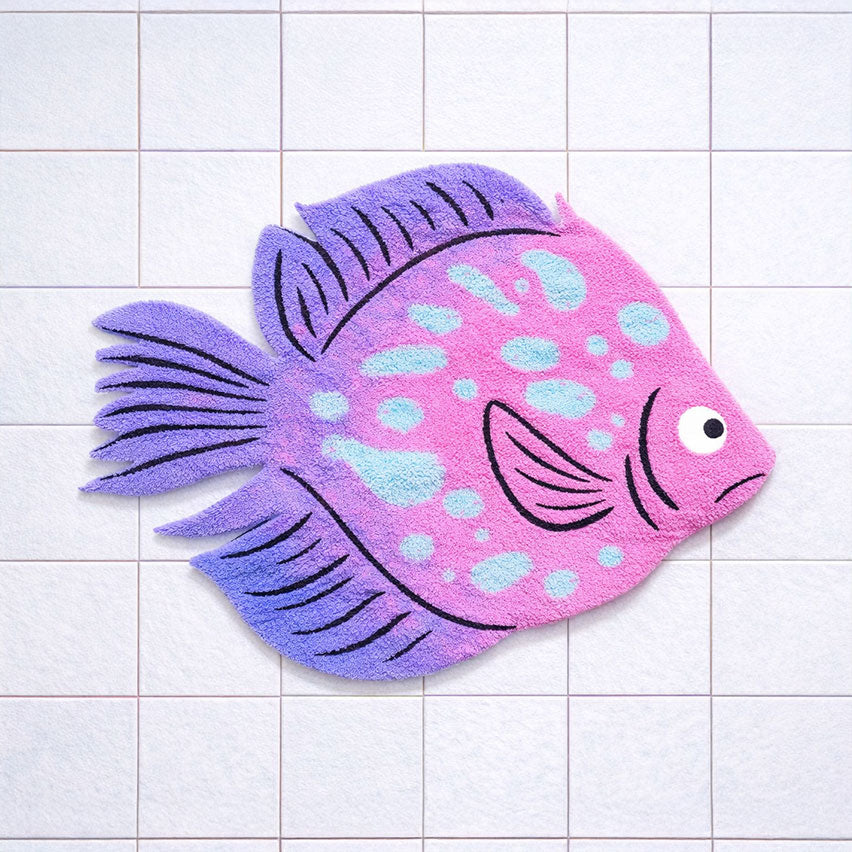 Bubble Reef Fish Shaped Tufted Bath Mat
