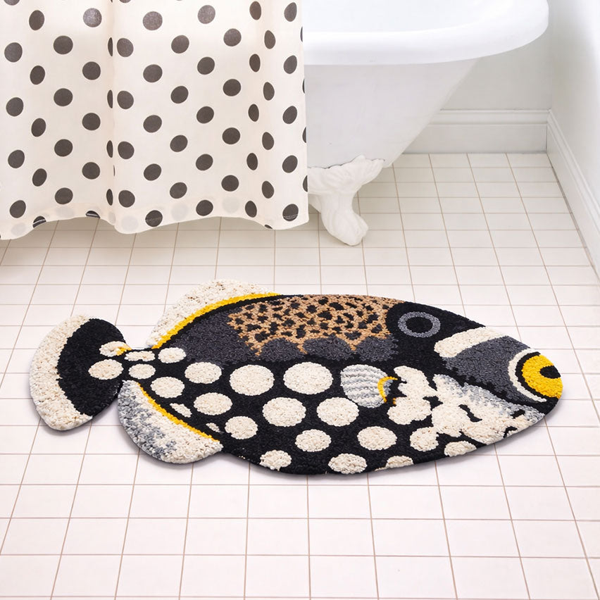 Catch of the Day Fish Shaped Tufted Bath Mat