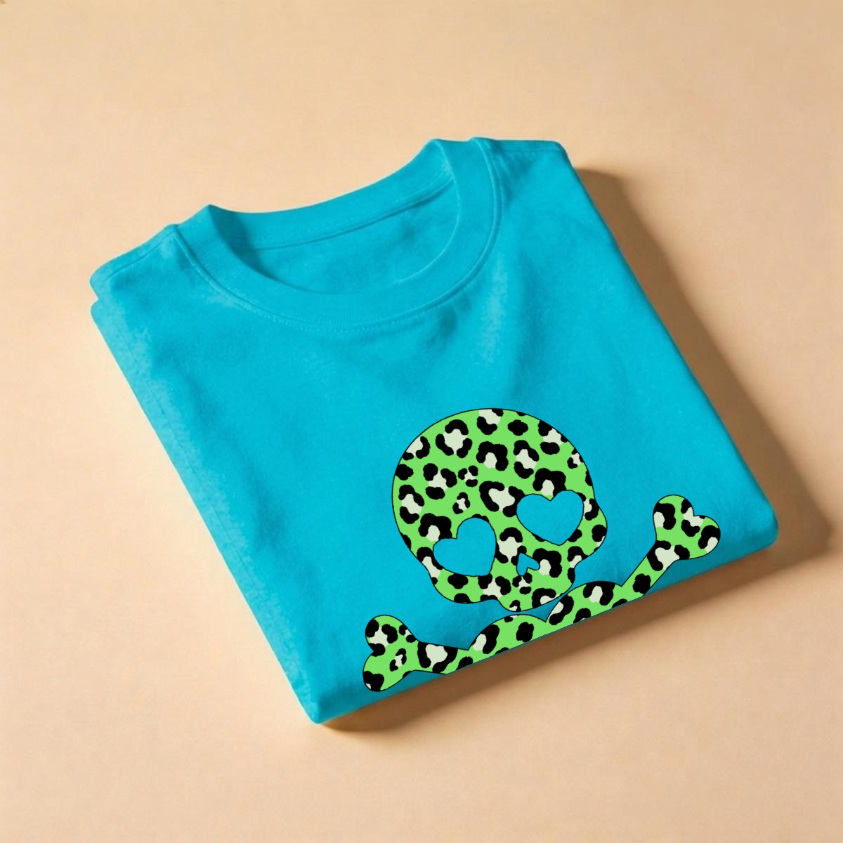 Neon Leopard Skull Unisex Cotton T-Shirt (S–5XL)