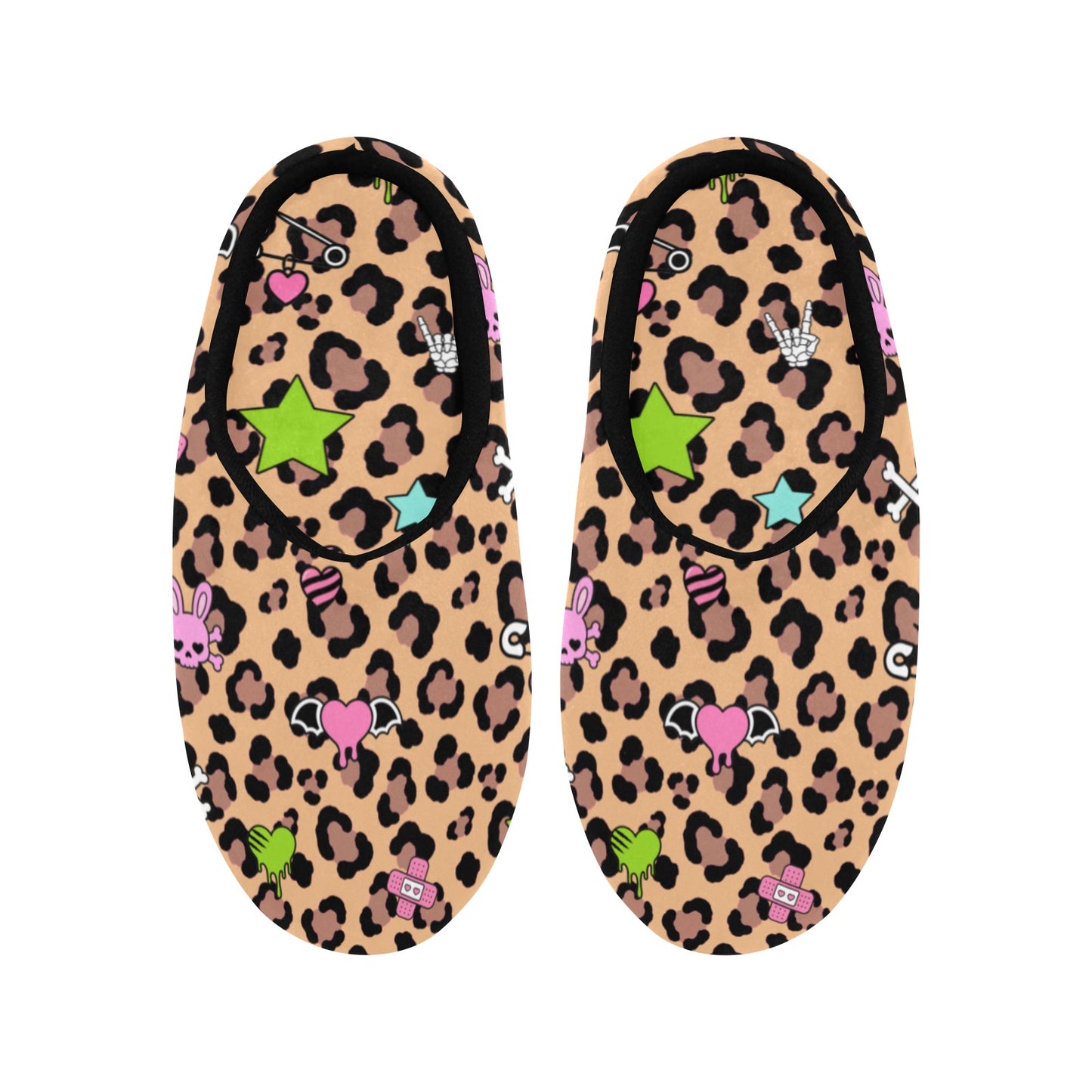 Leopard Scene Kid Charm Plush House Slippers
