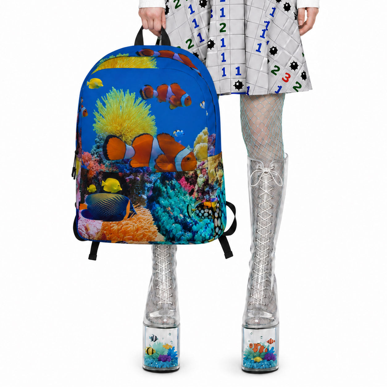 Frutiger Aero Ocean Backpack – Y2K Internet Core Fish Backpack