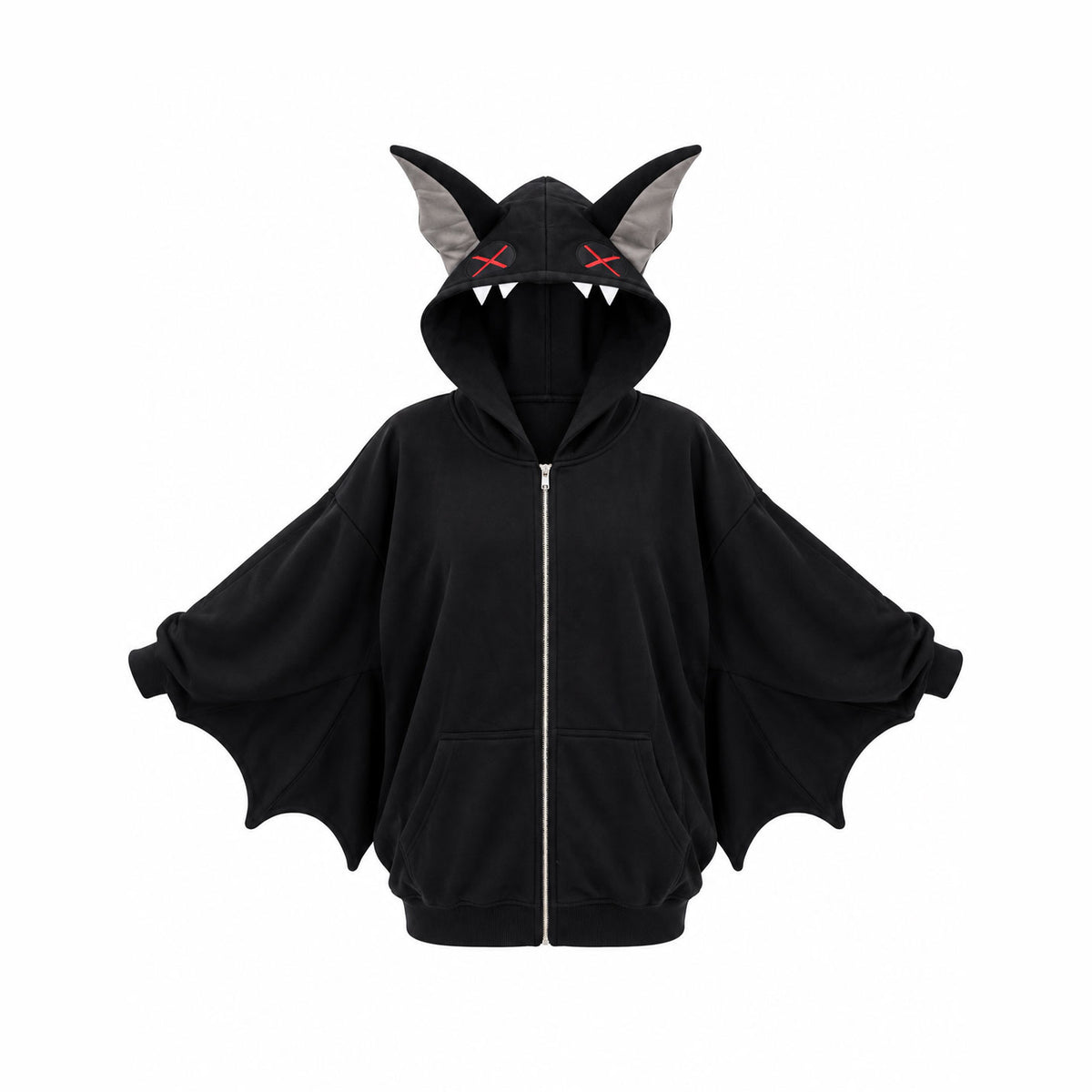 Summerween Vampire Bat Wing Oversized Poncho Hoodie