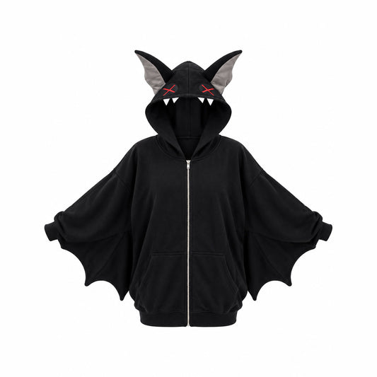 Summerween Vampire Bat Wing Oversized Poncho Hoodie