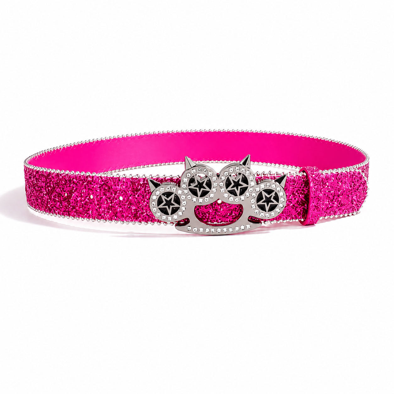 Glitter Brass Knuckle Belt – Scene Kid Punk Goth Waist Belt