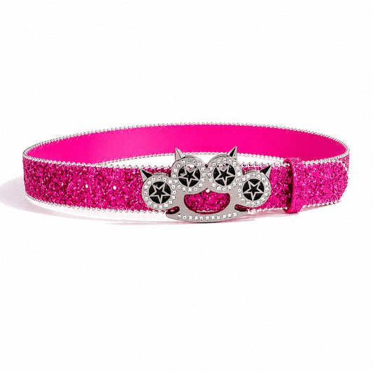 Glitter Brass Knuckle Belt – Scene Kid Punk Goth Waist Belt