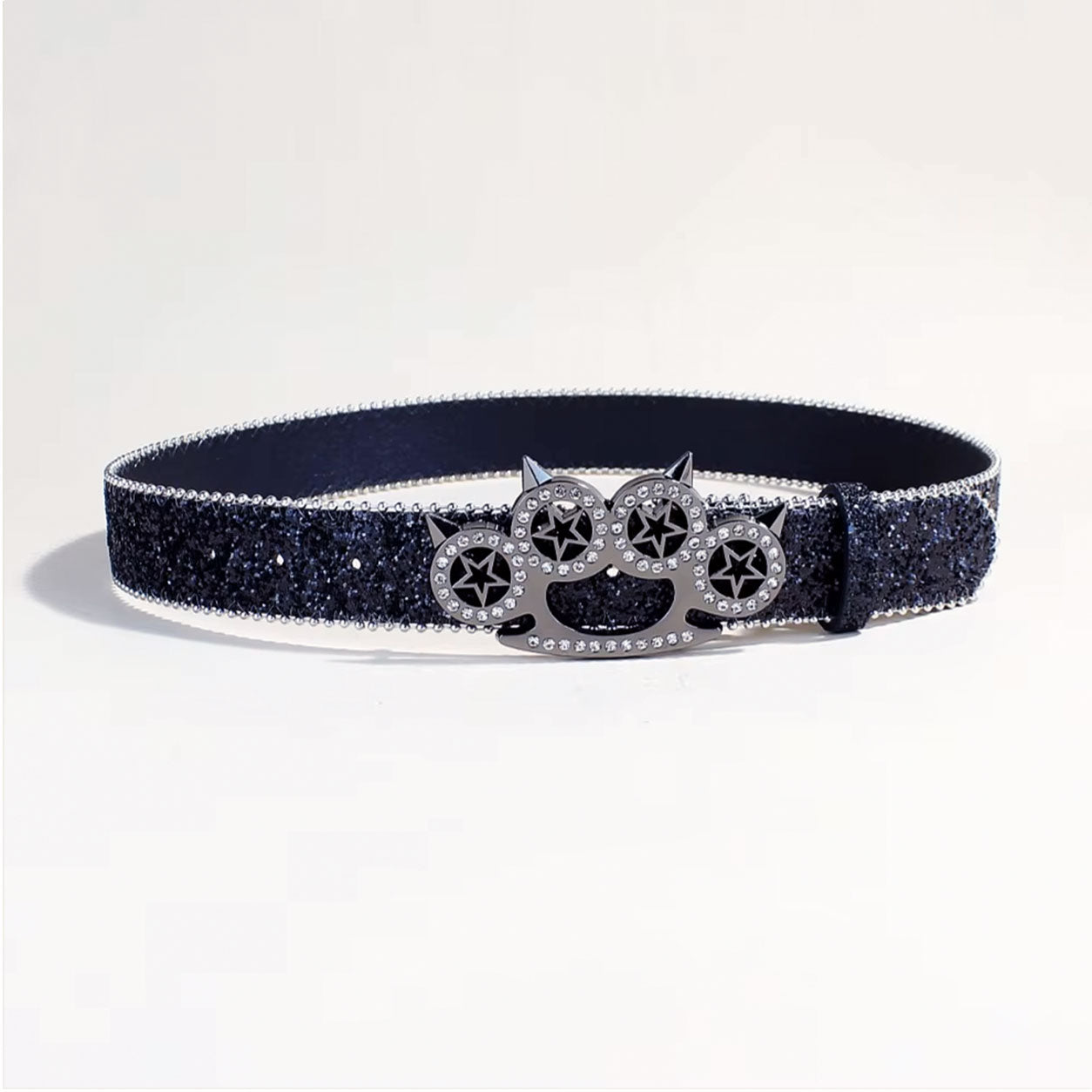 Glitter Brass Knuckle Belt – Scene Kid Punk Goth Waist Belt