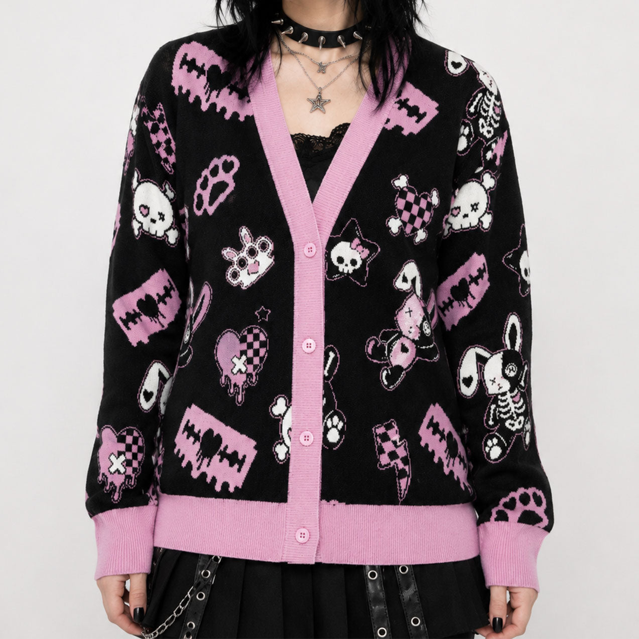 Zombie Skeleton Bunny Unisex Cardigan (2XS - 3XL)