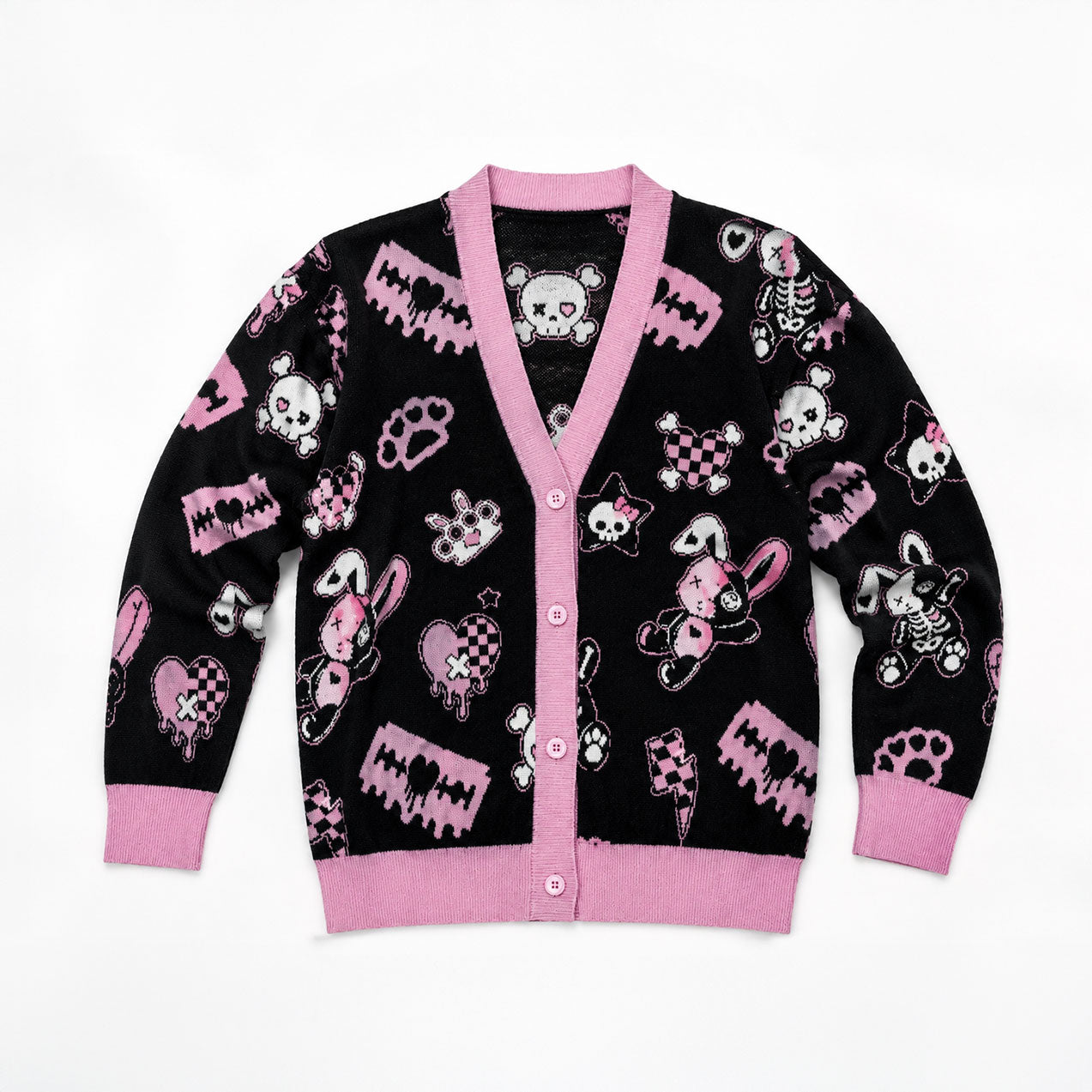 Zombie Skeleton Bunny Unisex Cardigan (2XS - 3XL)