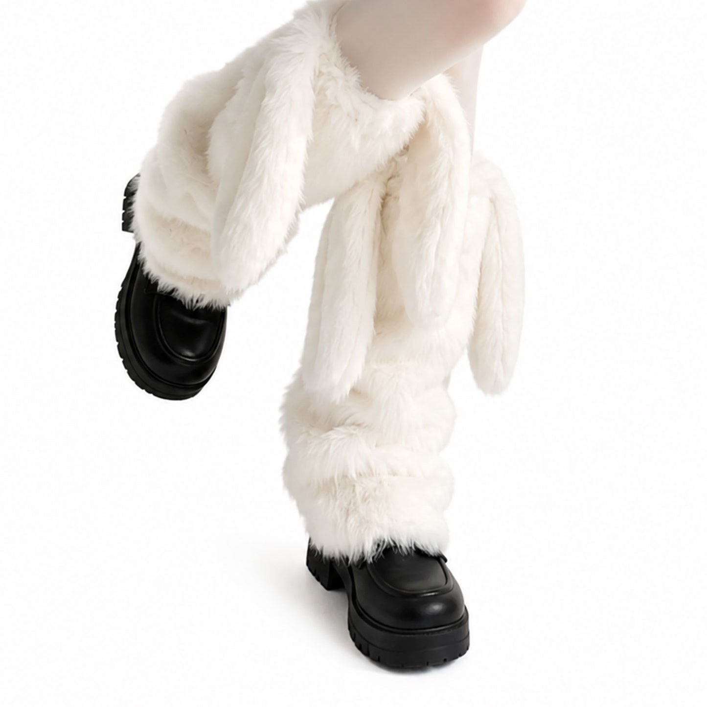 Bunny Ear Faux Fur Leg Warmers