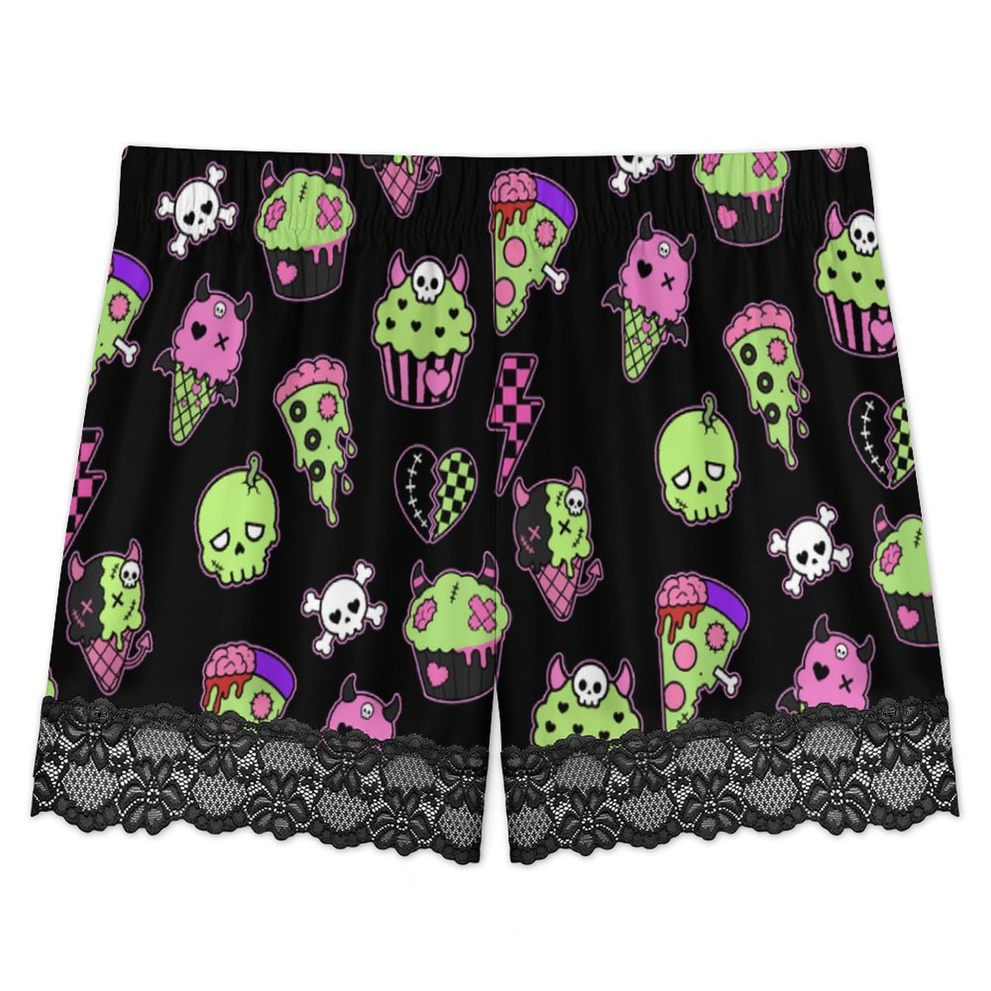 Zombie Food Emo Scene Women's Lace Pajama Set (XS to 2XL)