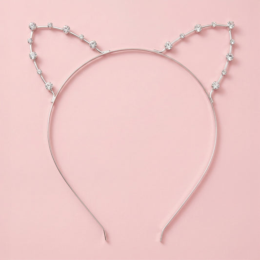 Kawaii Harajuku Cat Ear Headband – Crystal Kitty Ears Hair Accessory