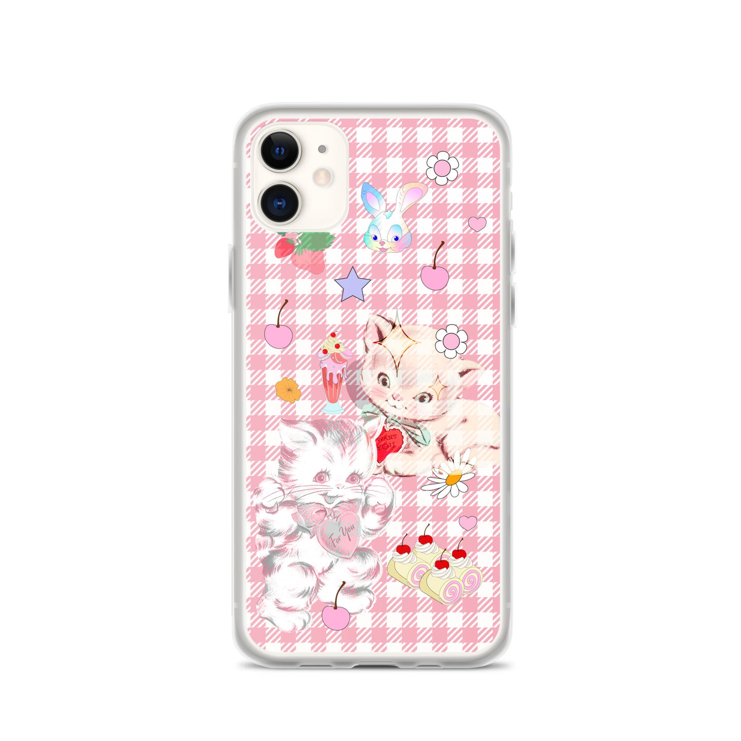 Kitty Retro Lover Clear Case for iPhone®