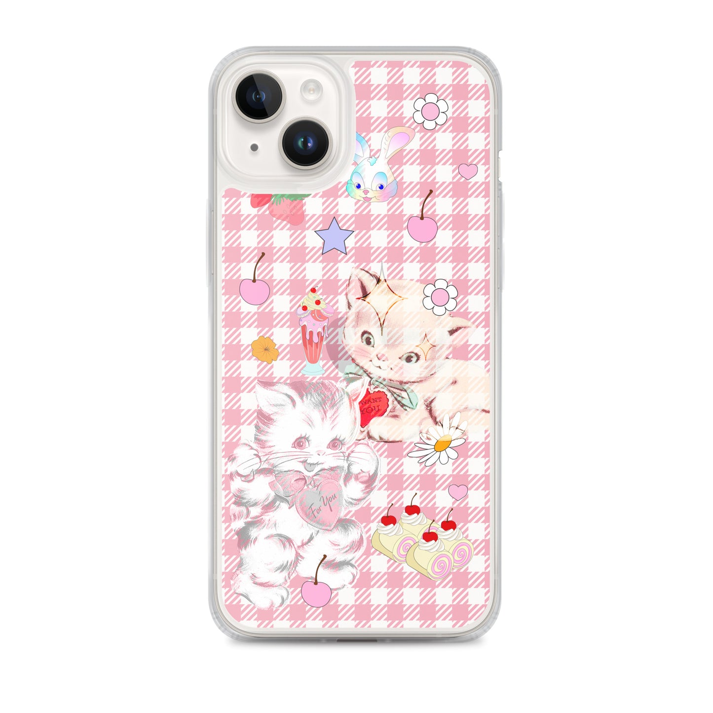 Kitty Retro Lover Clear Case for iPhone®