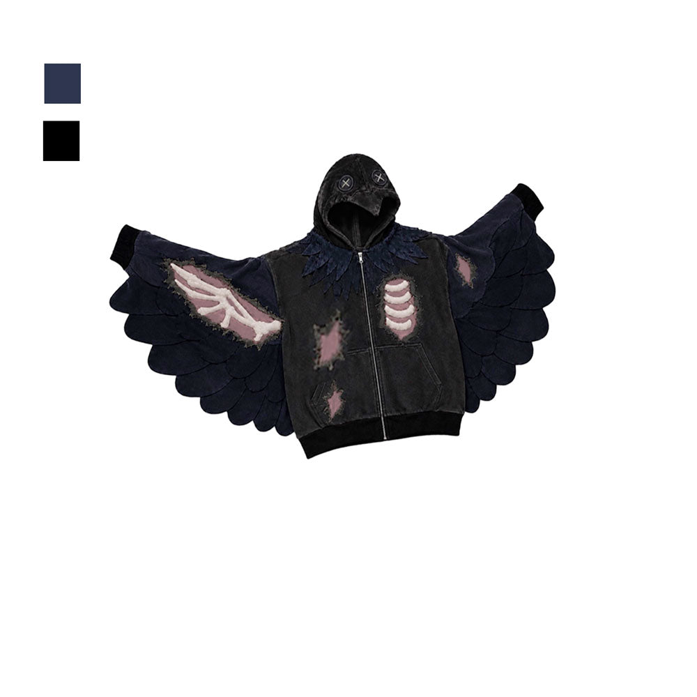 Zombie Crow Raven Skeleton Hoodie