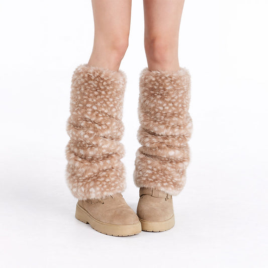 Faux Fur Leg Warmers – Y2K Fluffy Knee-High Slouch Covers