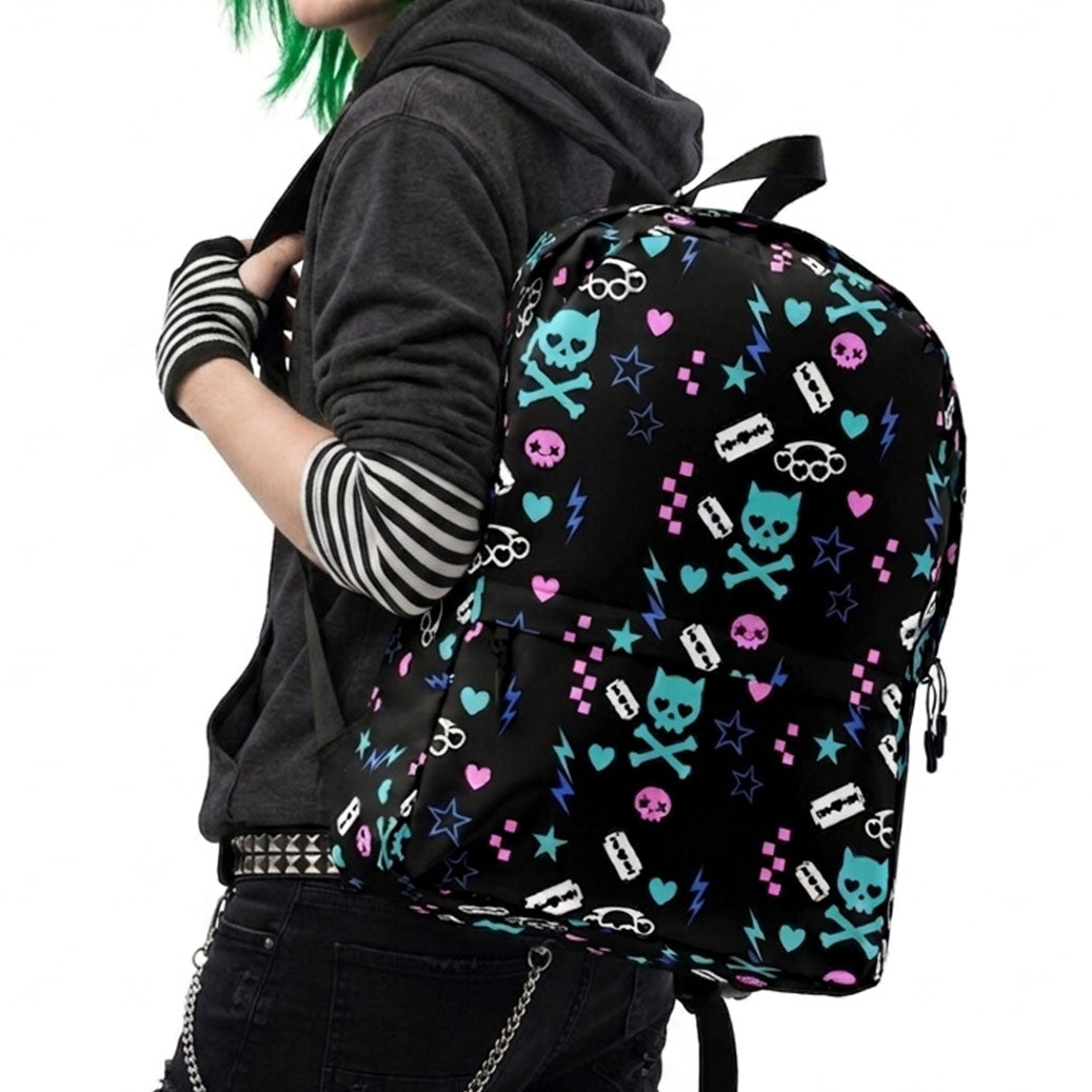 Electric Cat Scene Queen Unisex Backpack