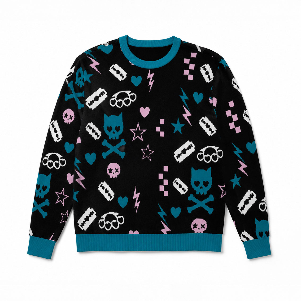 Electric Cat Scene Queen Unisex Crewneck Sweater (2XS - 3XL)
