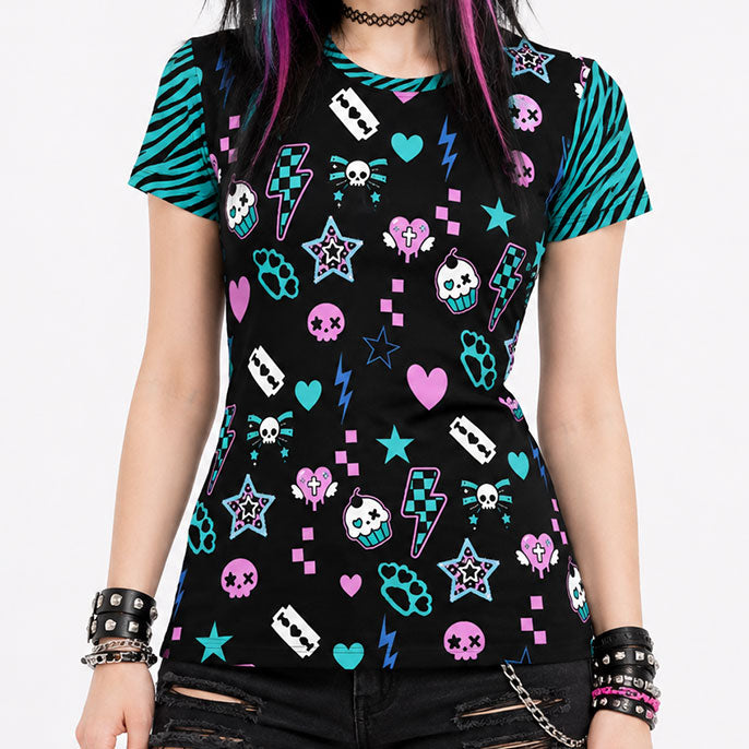 Electric Scene Queen Cotton Women's T-Shirt (S–9XL)