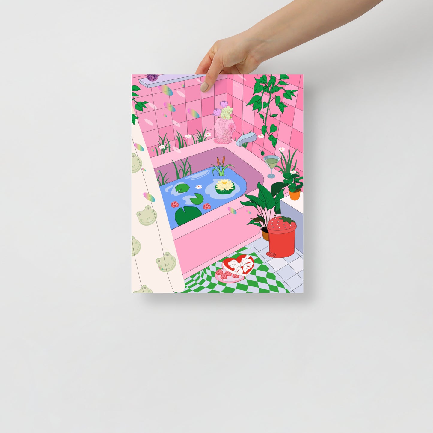 Lofi Aesthetic Pink Bathtub Poster