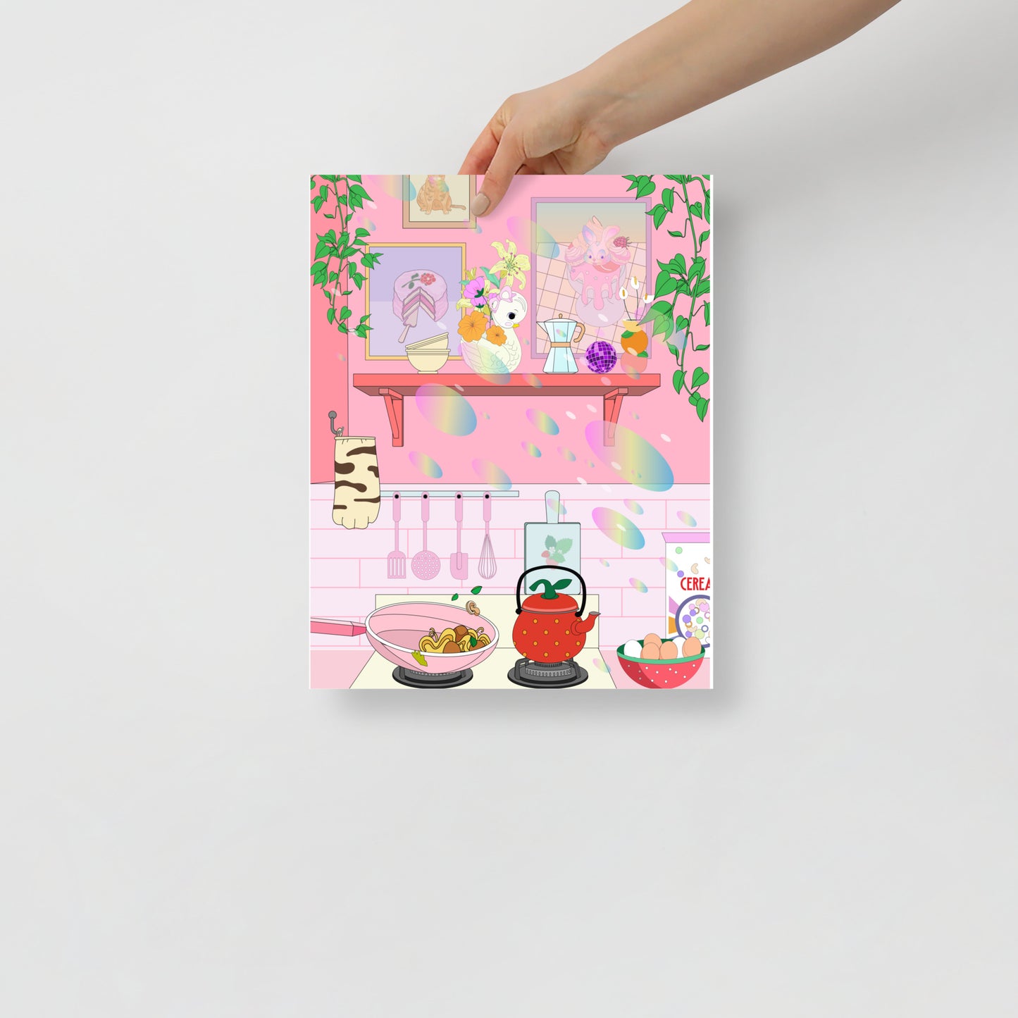 Pink Colorful Kitchen Poster