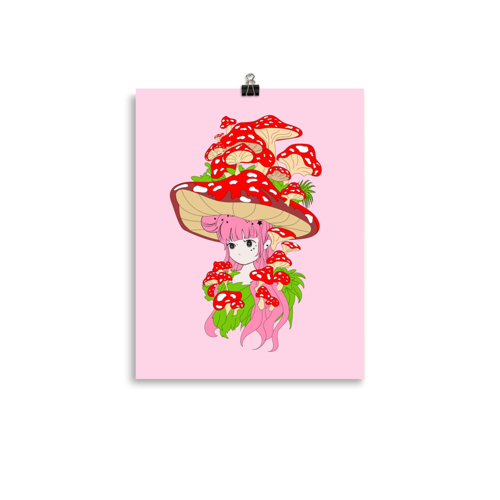 Kawaii Fairy Mushroom Poster