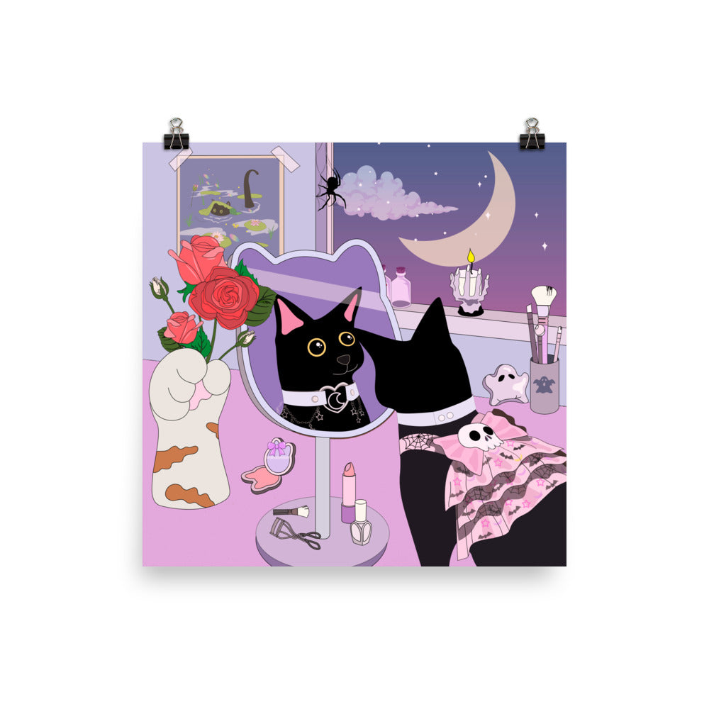 "Pastel Goth Kitty is ready for a dinner date" Poster