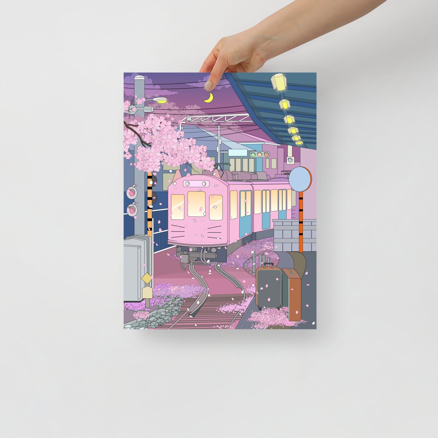 Midnight Tokyo Train Ride Poster