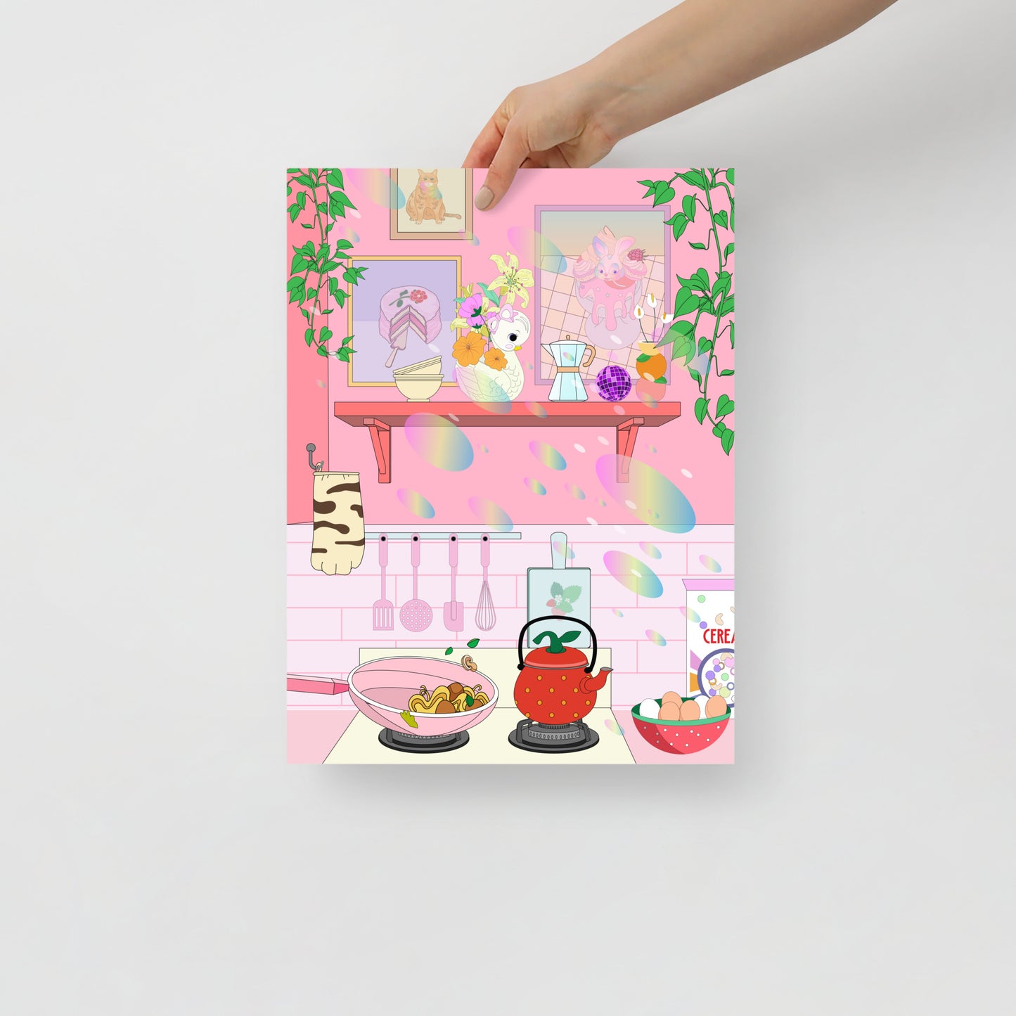 Pink Colorful Kitchen Poster