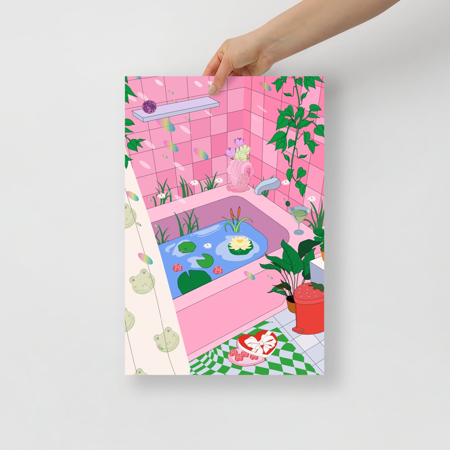 Lofi Aesthetic Pink Bathtub Poster