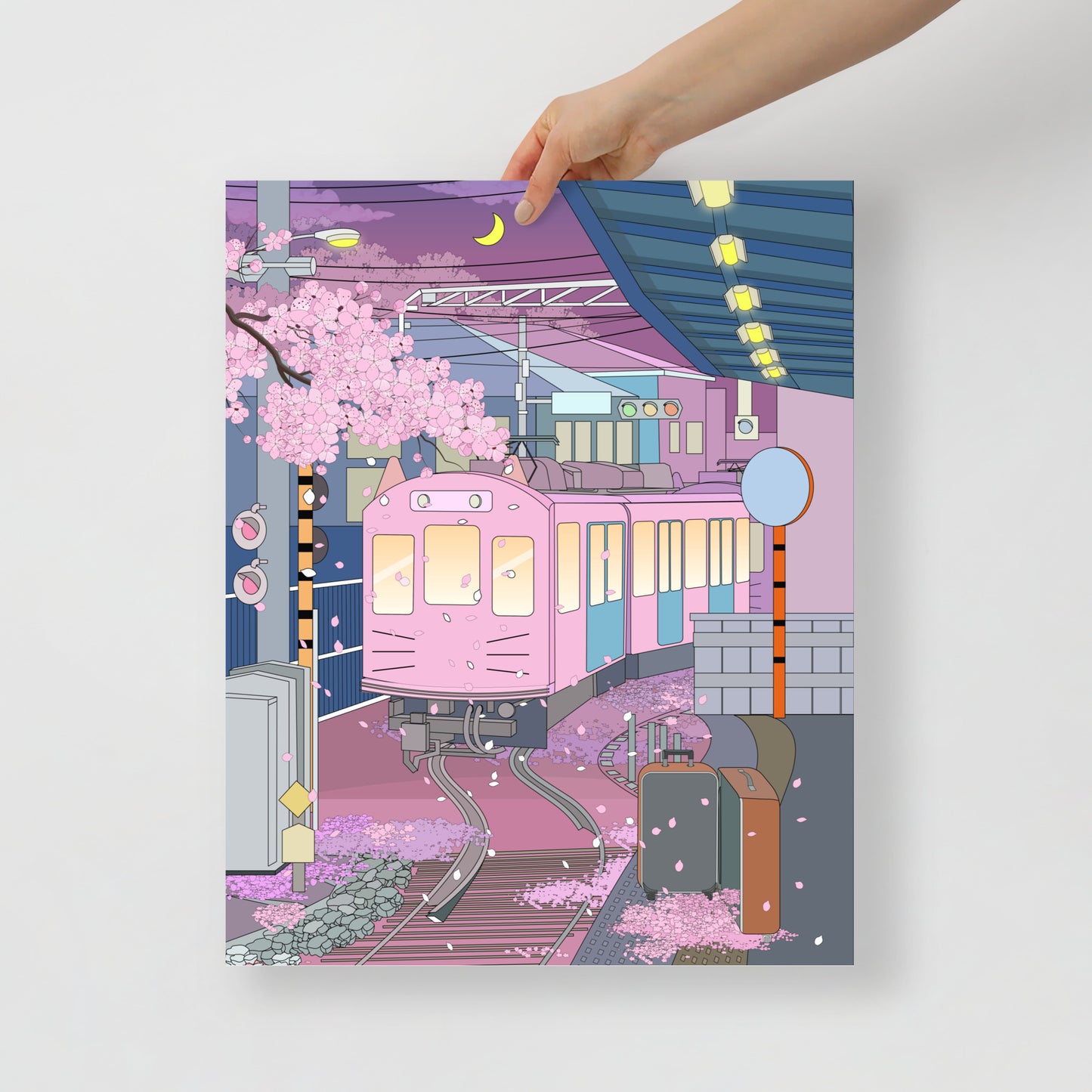 Midnight Tokyo Train Ride Poster