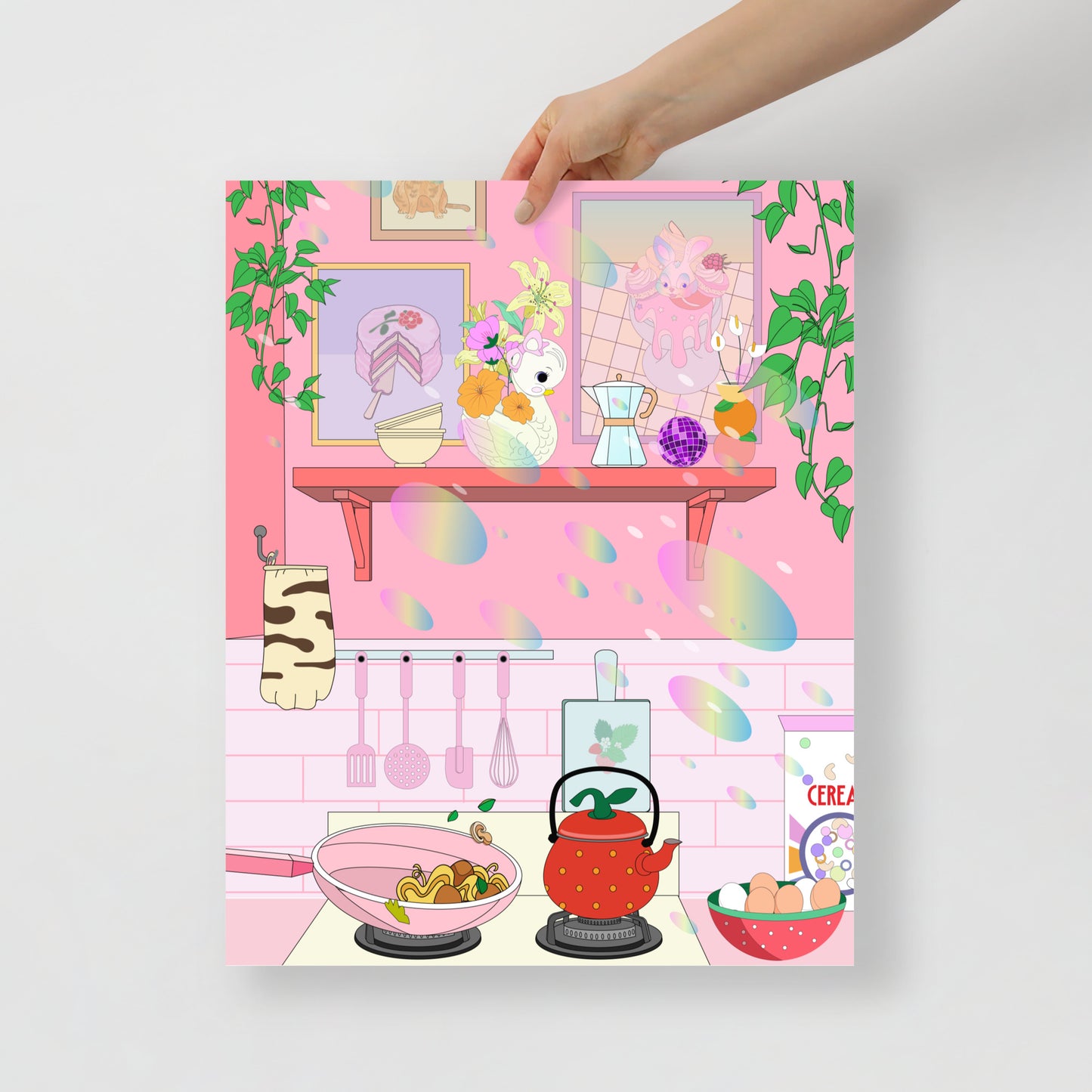 Pink Colorful Kitchen Poster