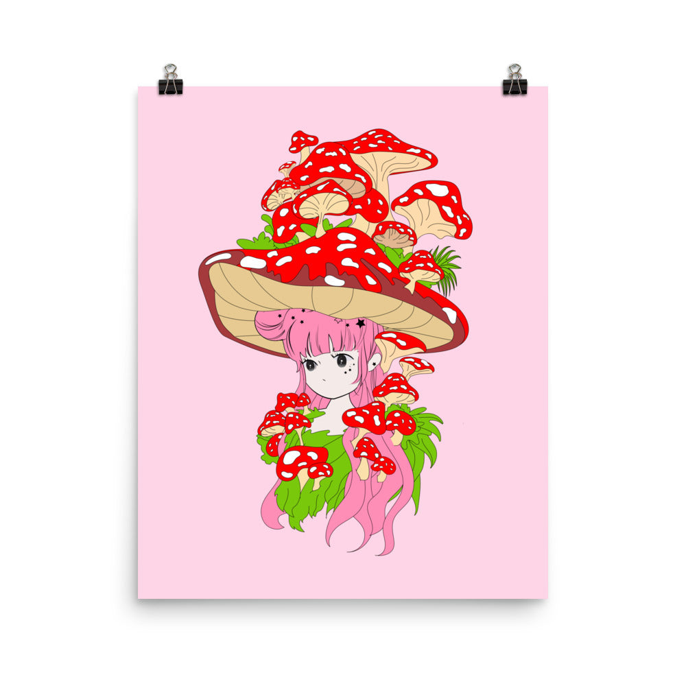 Kawaii Fairy Mushroom Poster