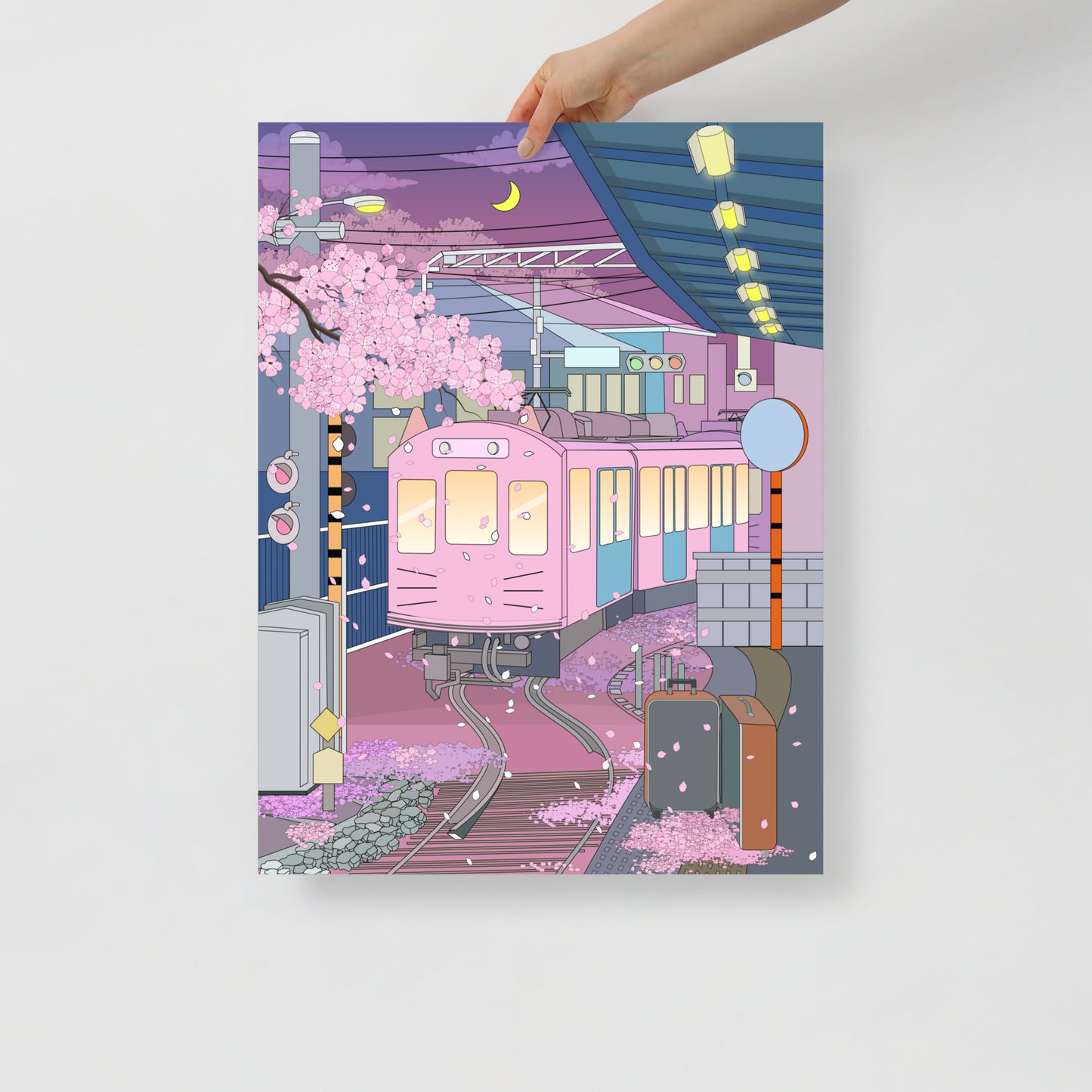 Midnight Tokyo Train Ride Poster