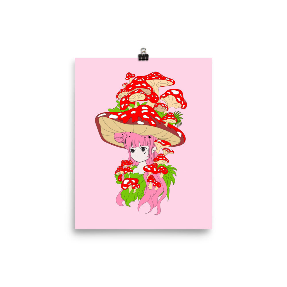 Kawaii Fairy Mushroom Poster