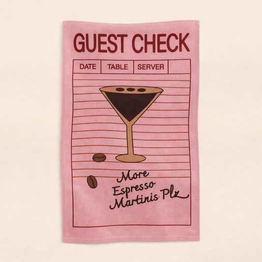 Guest Check Espresso Martini Tea Towel